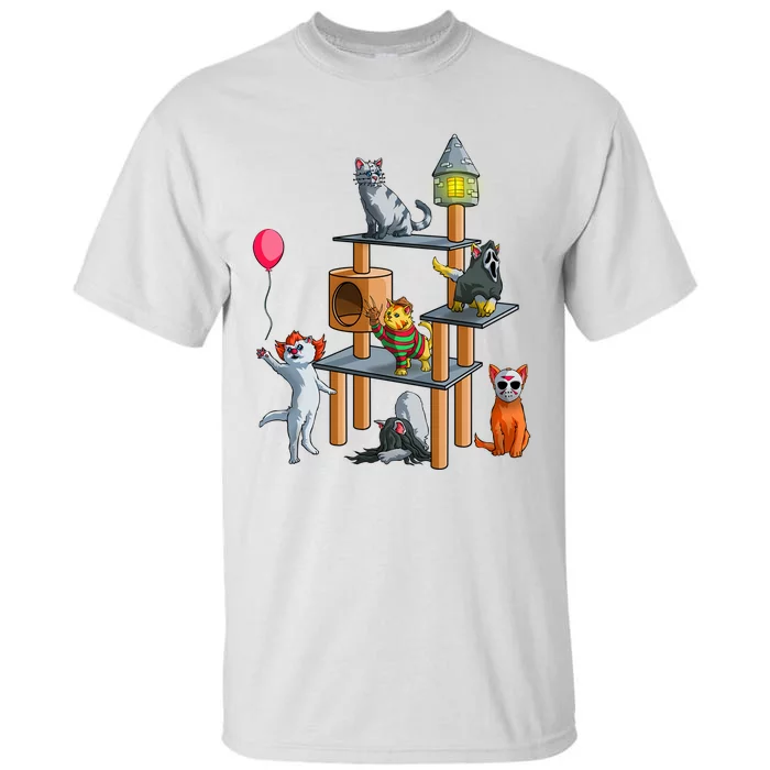 Funny Cat Horror Movies Cute Halloween Tall T-Shirt