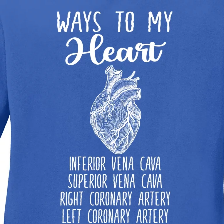 Funny Cardiology Heart Cardiologist Gift Medical Student Cute Gift Ladies Long Sleeve Shirt