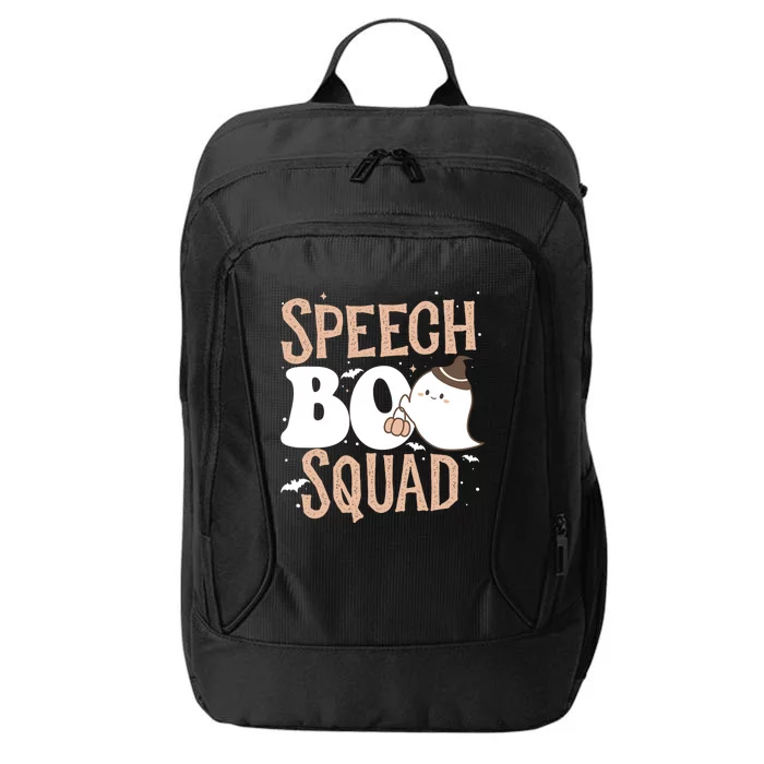 Funny Cute Halloween Speech Boo Squad Costume Teacher Cute Gift City Backpack