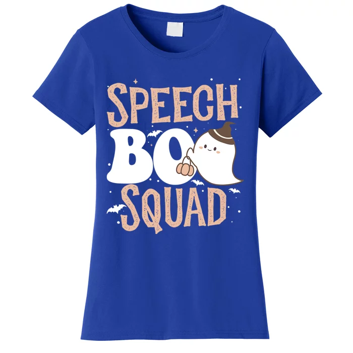 Funny Cute Halloween Speech Boo Squad Costume Teacher Cute Gift Women's T-Shirt