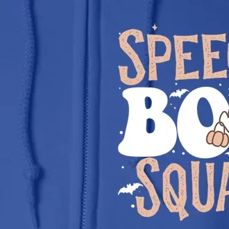 Funny Cute Halloween Speech Boo Squad Costume Teacher Cute Gift Full Zip Hoodie