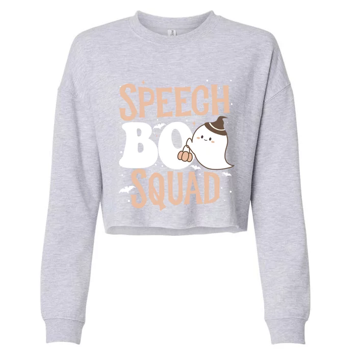 Funny Cute Halloween Speech Boo Squad Costume Teacher Cute Gift Cropped Pullover Crew