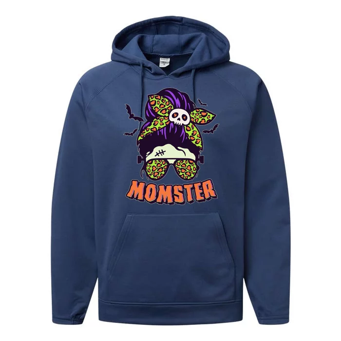 Funny Cute Halloween Momster Performance Fleece Hoodie