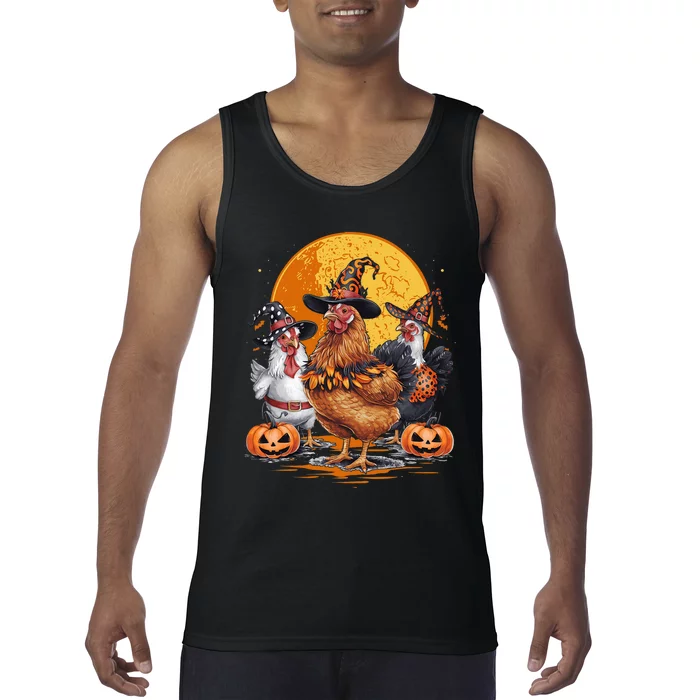 Funny Chicken Halloween Costume Spooky Season Chickens Witch Tank Top