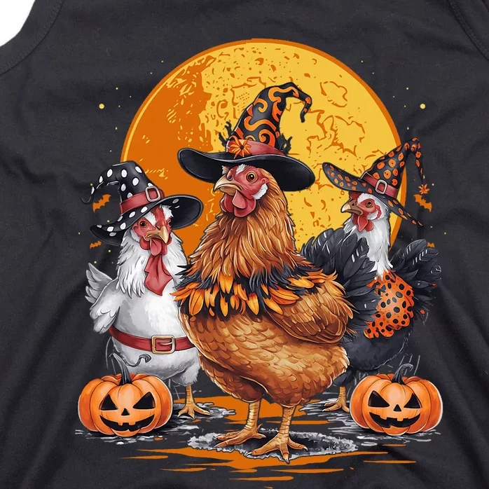 Funny Chicken Halloween Costume Spooky Season Chickens Witch Tank Top