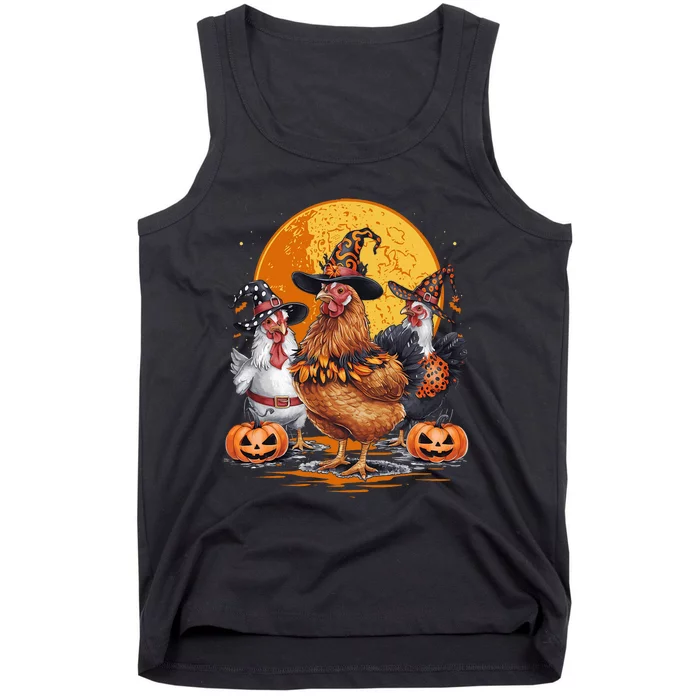 Funny Chicken Halloween Costume Spooky Season Chickens Witch Tank Top