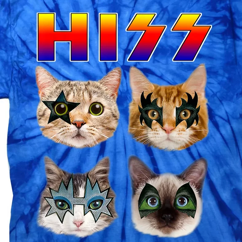 Funny Cat Hiss Rock And Roll For Cat Lover, Cat Dad, Cat Mom Tie-Dye T-Shirt