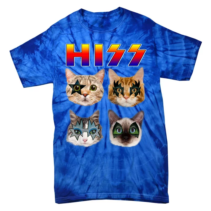 Funny Cat Hiss Rock And Roll For Cat Lover, Cat Dad, Cat Mom Tie-Dye T-Shirt