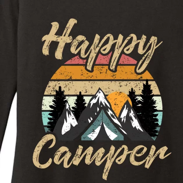 Funny Camping Hiking Lover Present Happy Camper Gift Womens CVC Long Sleeve Shirt