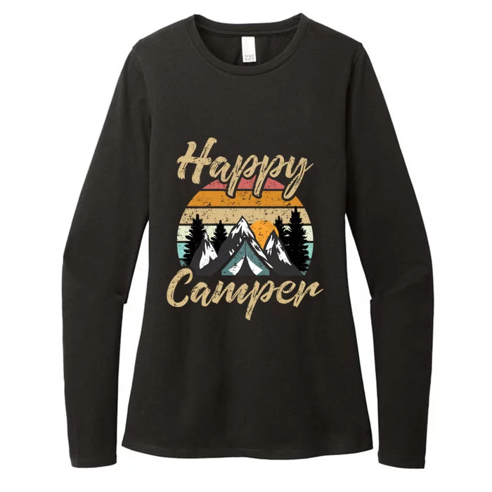 Funny Camping Hiking Lover Present Happy Camper Gift Womens CVC Long Sleeve Shirt