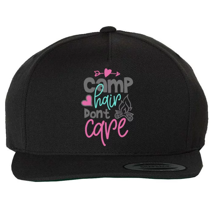 Funny Camp Hair Dont Care Camping Lover Cute Camper Gift Wool Snapback Cap