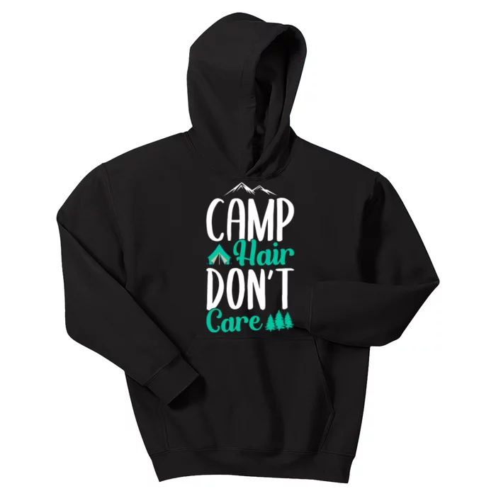 Funny Camp Hair Don't Care Kids Hoodie