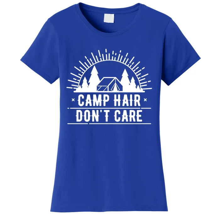 Funny Camp Hair Dont Care For Summer Camping Trips Gift Women's T-Shirt