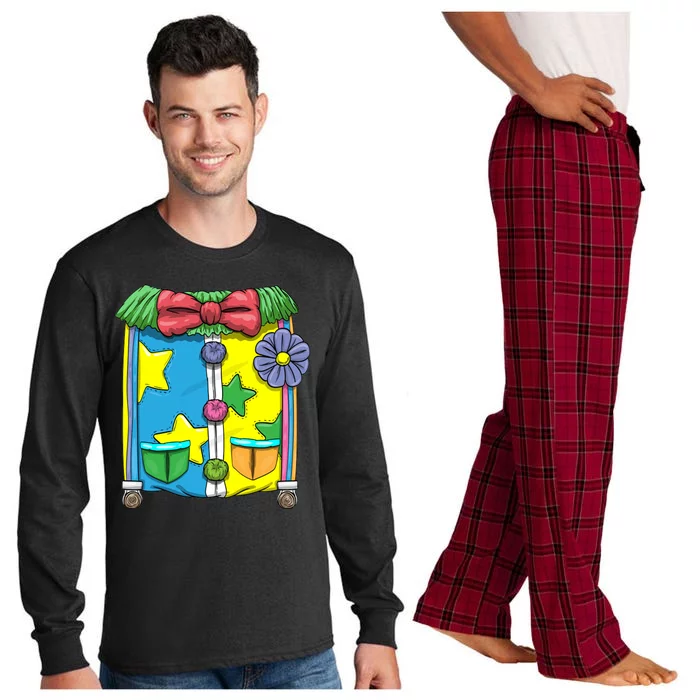 Funny Clown Halloween Costume Suit Long Sleeve Pajama Set