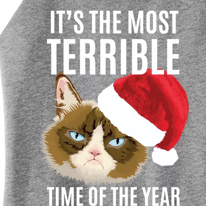 Funny Cat Hates Christmas Most Terrible Time Of The Year Gift Women’s Perfect Tri Rocker Tank