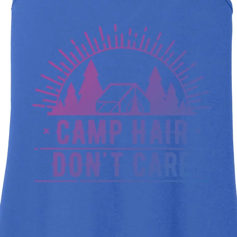 Funny Camp Hair Dont Care For Summer Camping Trips Gift Ladies Essential Tank