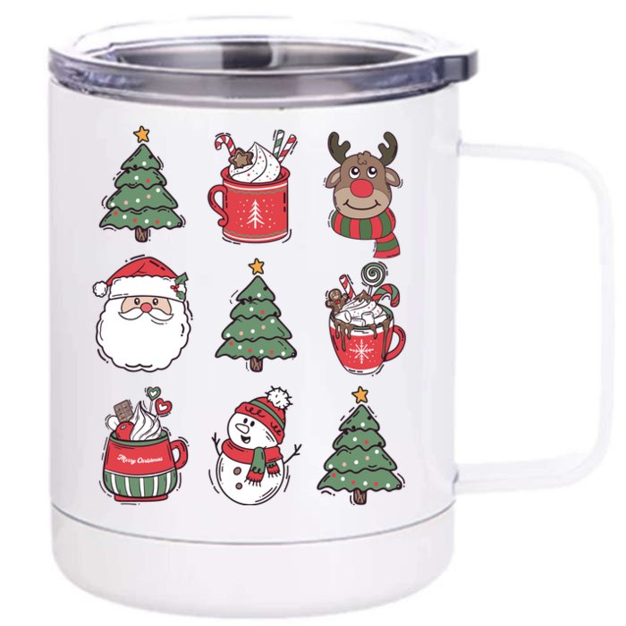 Festive Christmas Holiday Lover Front & Back 12oz Stainless Steel Tumbler Cup