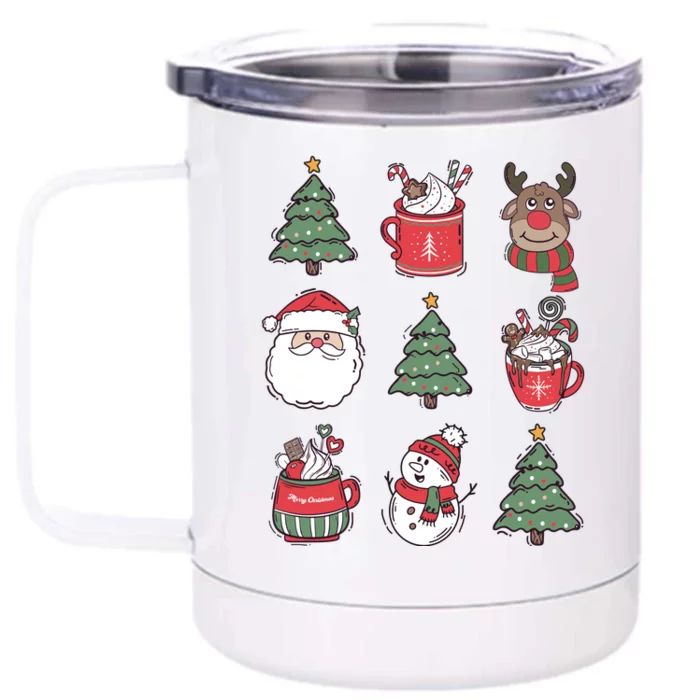 Festive Christmas Holiday Lover Front & Back 12oz Stainless Steel Tumbler Cup