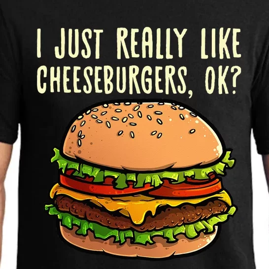 Funny Cheeseburger Hamburger Design Burger Lover Pajama Set