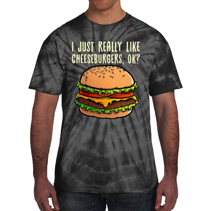 Funny Cheeseburger Hamburger Design Burger Lover Tie-Dye T-Shirt