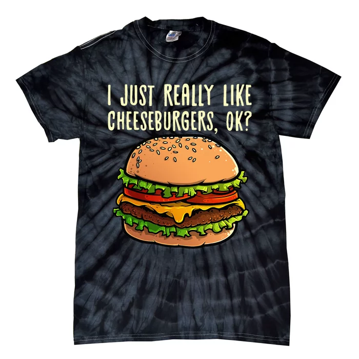 Funny Cheeseburger Hamburger Design Burger Lover Tie-Dye T-Shirt