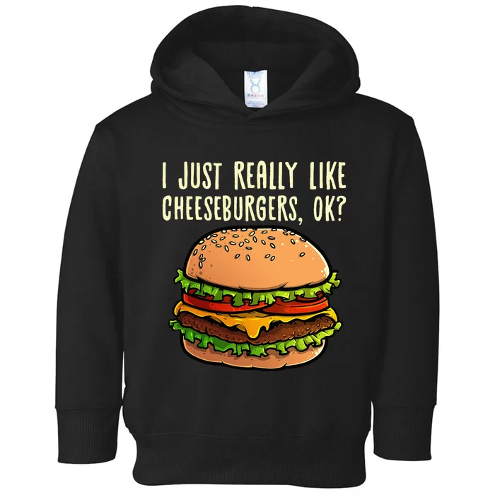 Funny Cheeseburger Hamburger Design Burger Lover Toddler Hoodie