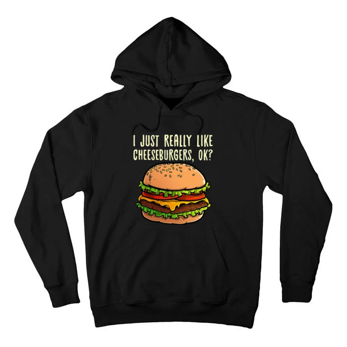 Funny Cheeseburger Hamburger Design Burger Lover Tall Hoodie