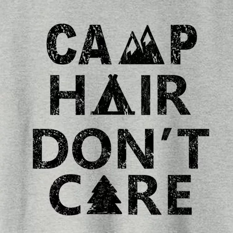 Funny Camp Hair Dont Care Outdoor Camping And Hiking Design Gift Women's Crop Top Tee