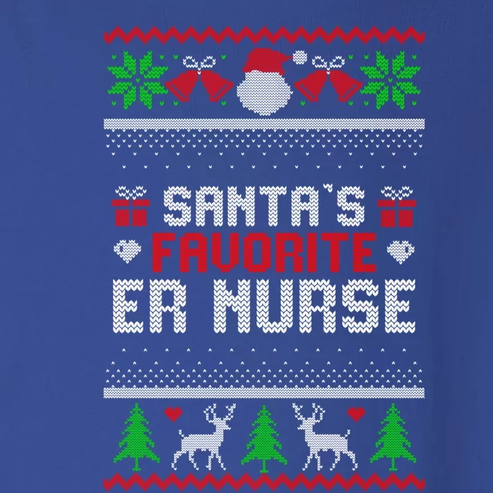 Funny Christmas Holiday Festive Santas Favorite Er Nurse Gift Toddler Long Sleeve Shirt