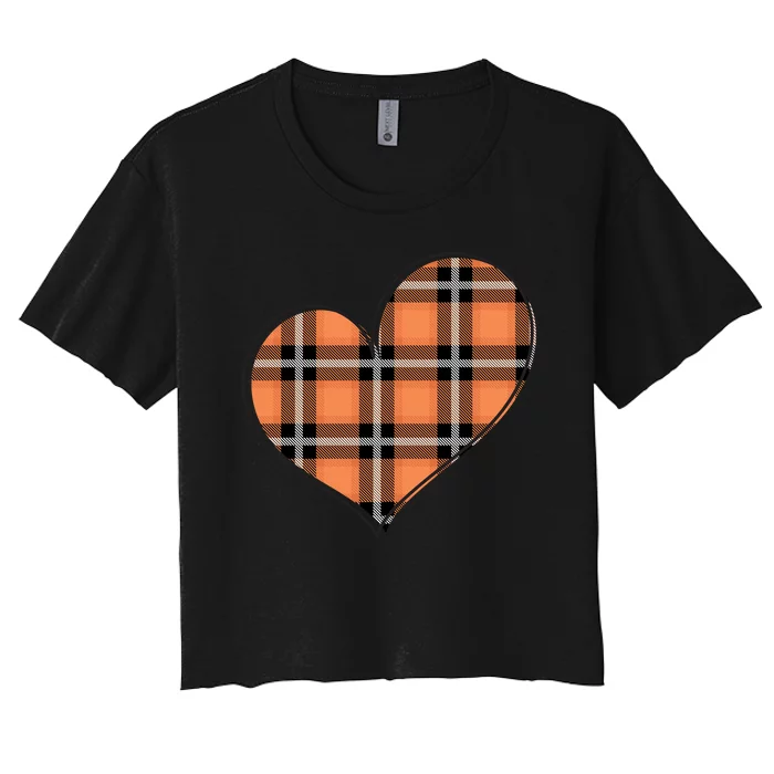 Fall Cute Heart Women's Crop Top Tee