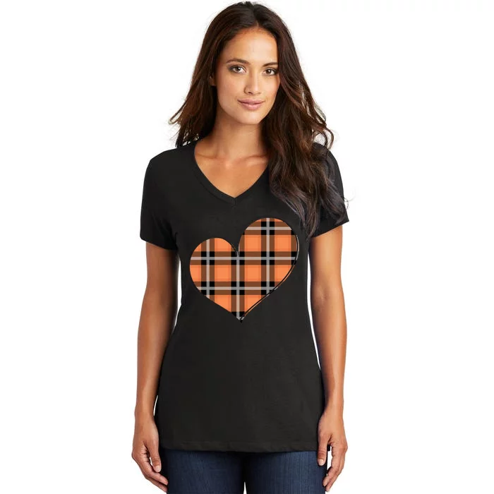 Fall Cute Heart Women's V-Neck T-Shirt