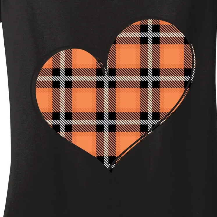 Fall Cute Heart Women's V-Neck T-Shirt