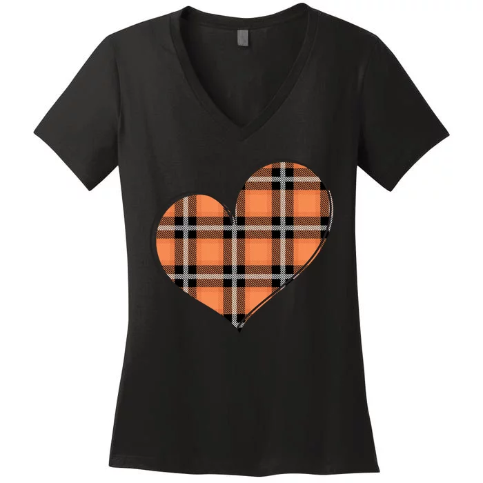 Fall Cute Heart Women's V-Neck T-Shirt