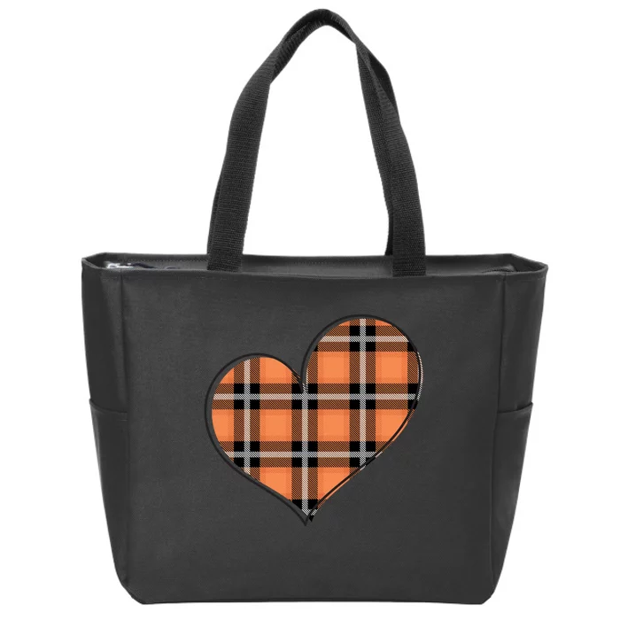 Fall Cute Heart Zip Tote Bag