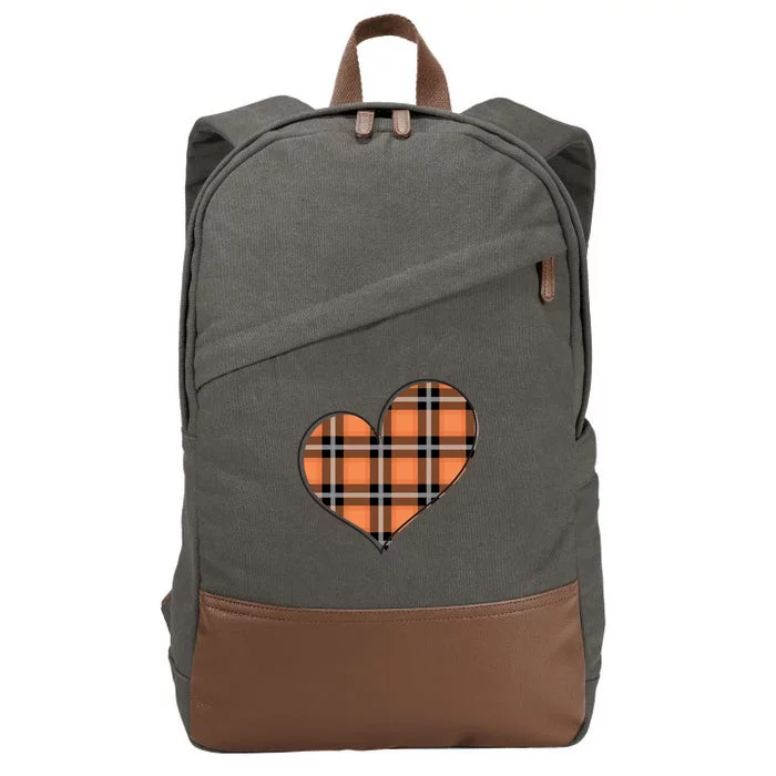 Fall Cute Heart Cotton Canvas Backpack