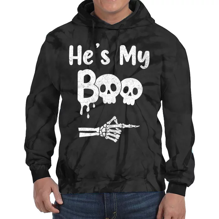 Funny Couples Halloween Matching Costumes HeS My Boo Tie Dye Hoodie