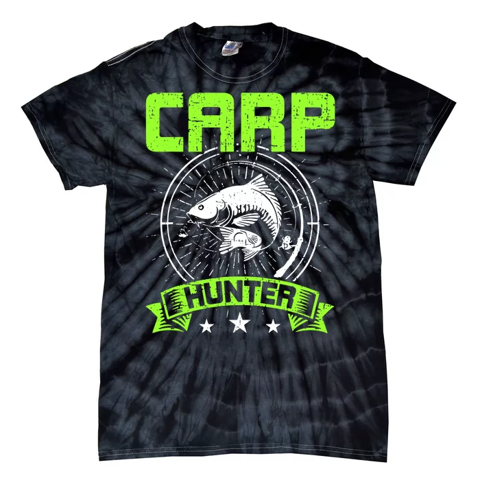 Fishing Carp Hunter Fisherman Fish Catching Tie-Dye T-Shirt