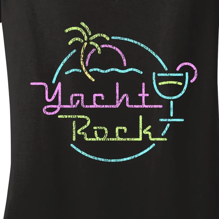 Faded Cocktail Hour Yacht Rock Women's V-Neck T-Shirt