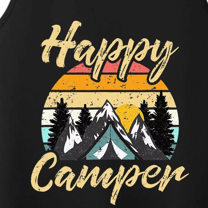 Funny Camping Hiking Lover Present Happy Camper Performance Tank