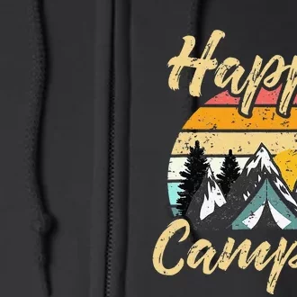 Funny Camping Hiking Lover Present Happy Camper Full Zip Hoodie