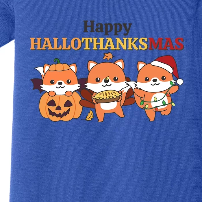 Fox Christmas Halloween Costume Happy Hallothanksmas Great Gift Baby Bodysuit