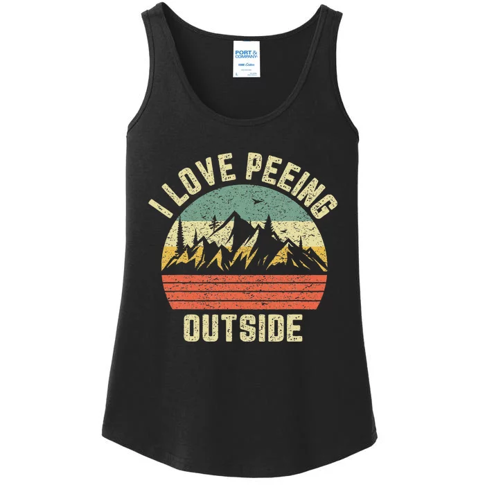 Funny Camping Hiking Outdoors I Love Peeing Outside Ladies Essential Tank