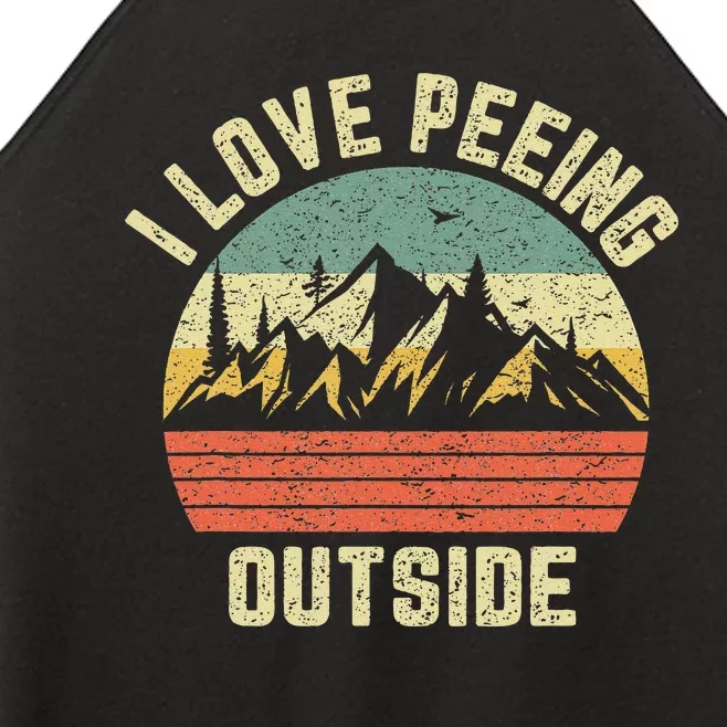 Funny Camping Hiking Outdoors I Love Peeing Outside Women’s Perfect Tri Rocker Tank