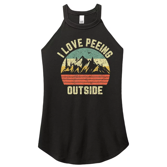 Funny Camping Hiking Outdoors I Love Peeing Outside Women’s Perfect Tri Rocker Tank