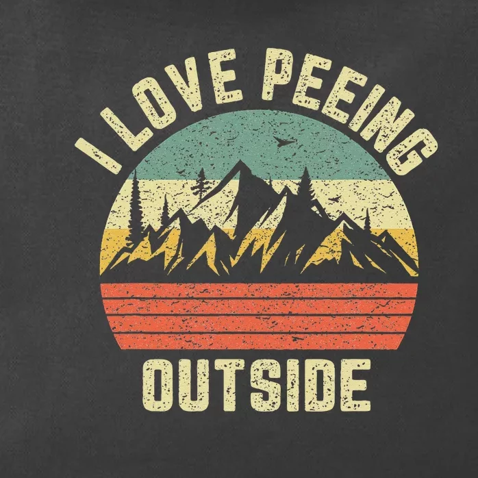 Funny Camping Hiking Outdoors I Love Peeing Outside Zip Tote Bag