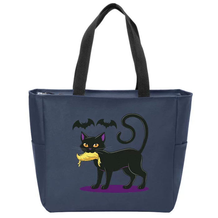 Funny Cat Halloween Voting Election 2024 Usa Zip Tote Bag