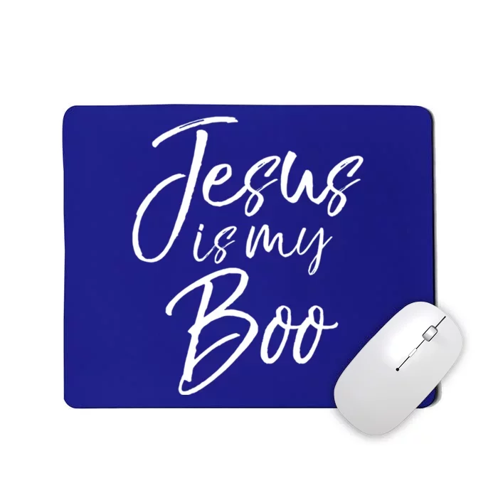 Funny Christian Halloween Ghost Pun Joke Jesus Is My Boo Gift Mousepad