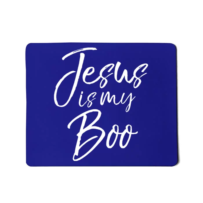 Funny Christian Halloween Ghost Pun Joke Jesus Is My Boo Gift Mousepad