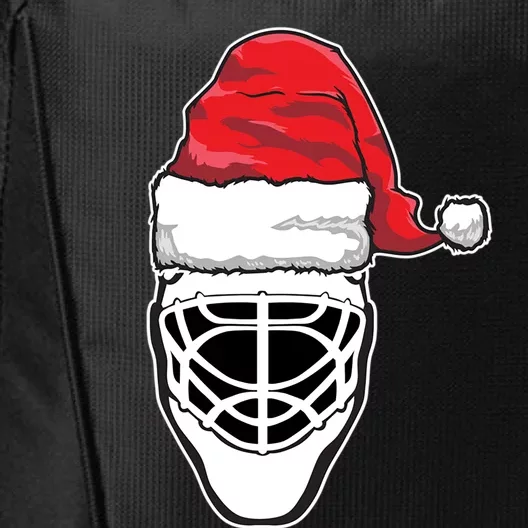 Funny Christmas Hockey Goalie Mask Santa Hat Xmas Gift City Backpack