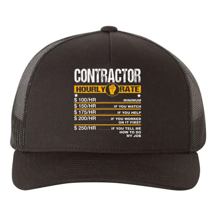 Funny Contractor Hourly Rate Handyman Labor Rates Repairman Yupoong Adult 5-Panel Trucker Hat